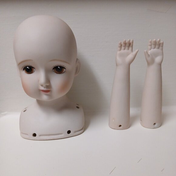 Other - LeeWards Ceramic Doll Head and Arms-- Coquette, Girly, Fun, Spooky!